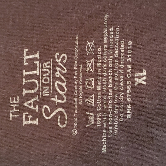 Fault in our stars black racerback tank top size XL - Picture 4 of 7